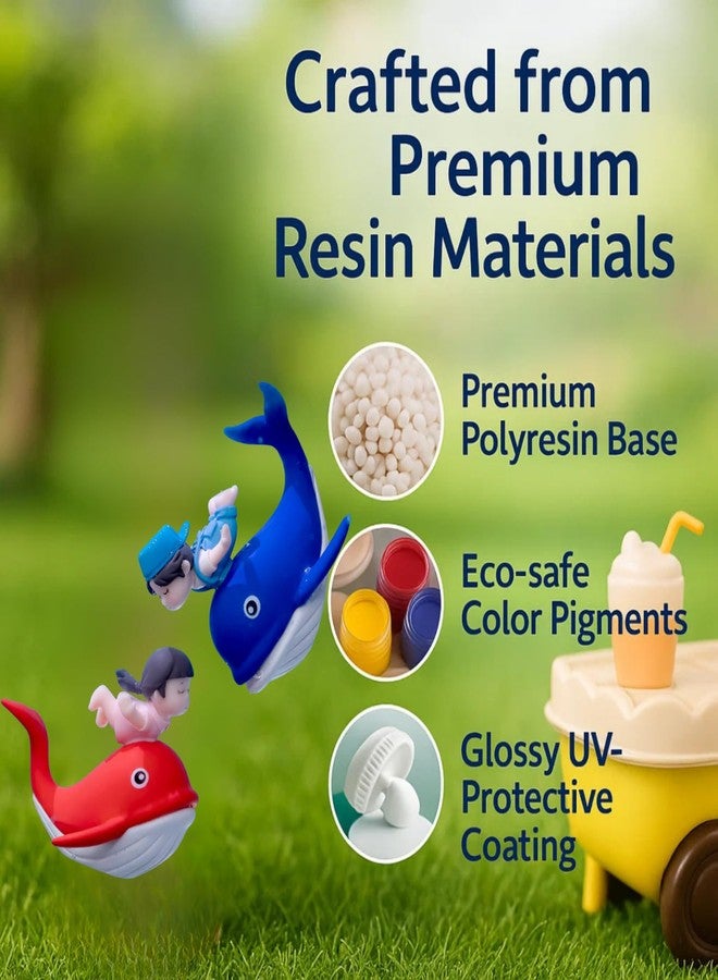 VAYINATO® Floating Pair on Whale Aquarium Decor, Premium Resin Fish Tank Ornament, Waterproof & Fade-Resistant, Floating Whale Decoration for Aquarium & Bowl - Image 3